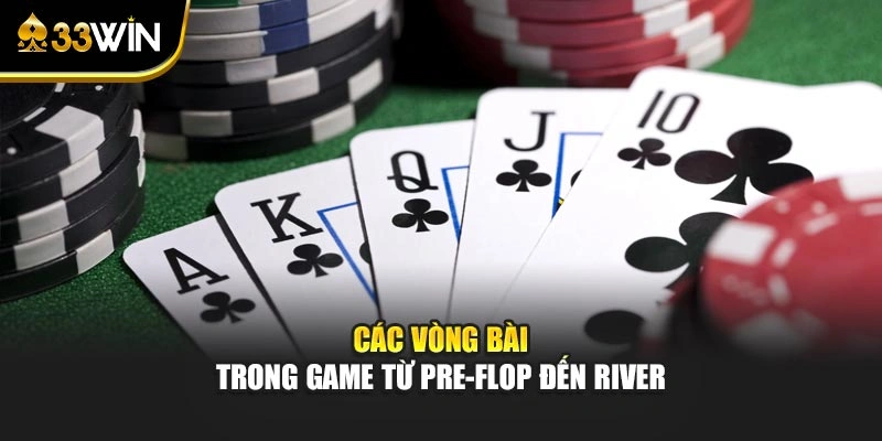 Luật Chơi Poker Và Kinh Nghiệm Đọc Vị Đối Thủ Cực Dễ 3 Các vòng bài trong game từ Pre-flop đến River